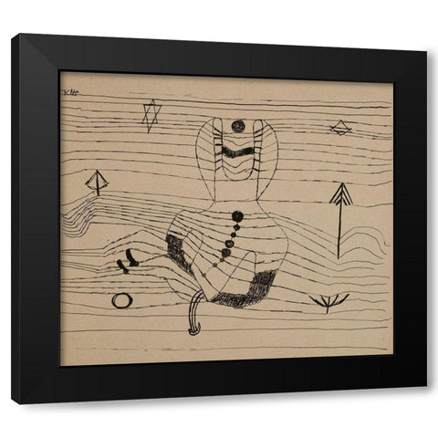 Rider Unhorsed and Bewitched Black Modern Wood Framed Art Print with Double Matting by Klee, Paul
