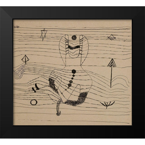 Rider Unhorsed and Bewitched Black Modern Wood Framed Art Print by Klee, Paul