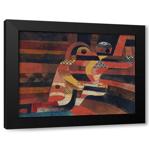 Lovers Black Modern Wood Framed Art Print with Double Matting by Klee, Paul