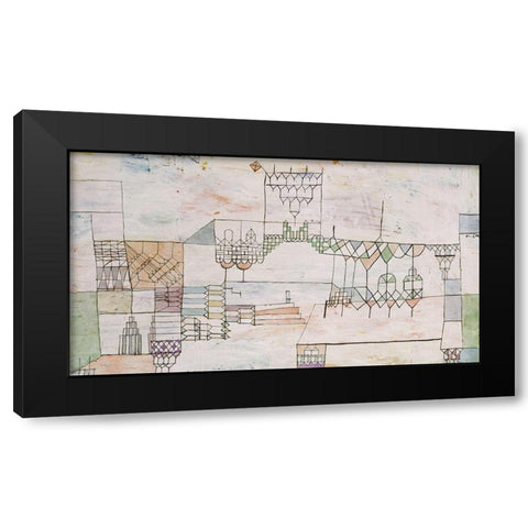 Great Hall for Singers Black Modern Wood Framed Art Print with Double Matting by Klee, Paul