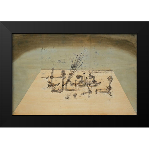 Yellow Harbor Black Modern Wood Framed Art Print by Klee, Paul