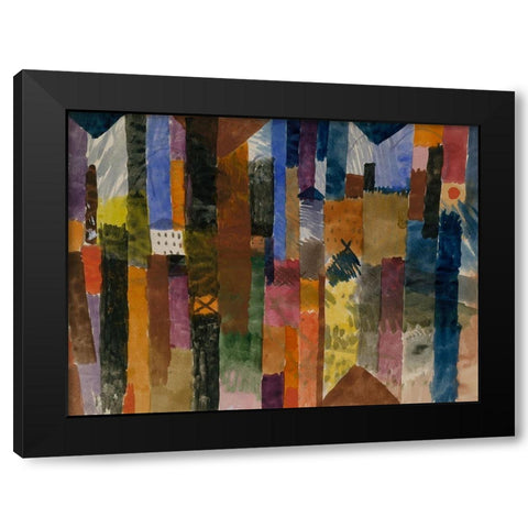Before the Town Black Modern Wood Framed Art Print with Double Matting by Klee, Paul