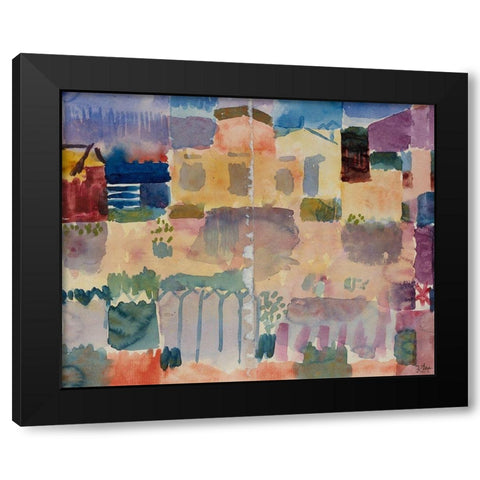 Garden in St. Germain - The European Quarter Near Tunis Black Modern Wood Framed Art Print with Double Matting by Klee, Paul