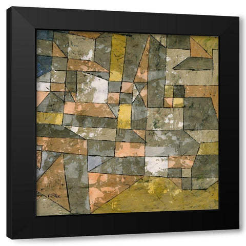 North German City Black Modern Wood Framed Art Print with Double Matting by Klee, Paul