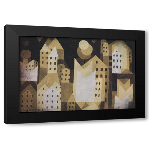 Cold City Black Modern Wood Framed Art Print with Double Matting by Klee, Paul