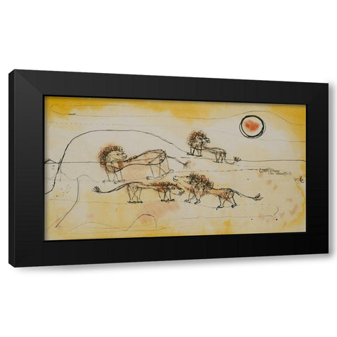 A Pride of Lions Black Modern Wood Framed Art Print with Double Matting by Klee, Paul