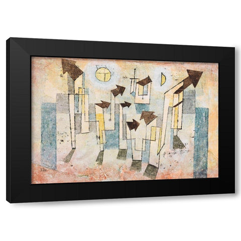 Mural from the Temple of Longing Black Modern Wood Framed Art Print with Double Matting by Klee, Paul