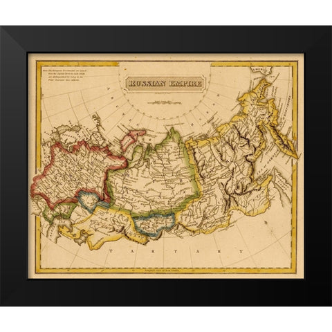 Russian Empire 1817 Black Modern Wood Framed Art Print by Vintage Maps