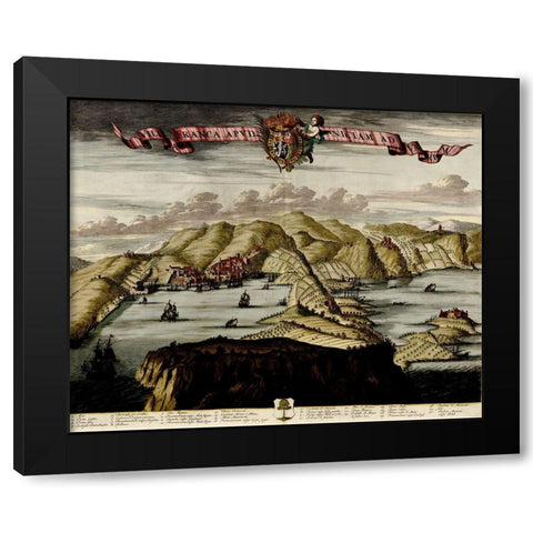 Nice on the Mediterranean 1700 Black Modern Wood Framed Art Print by Vintage Maps