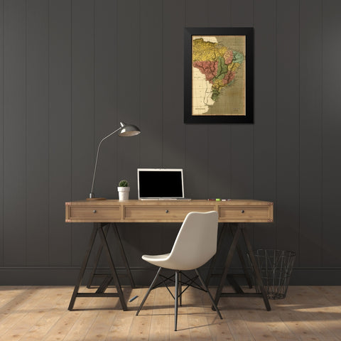 Brazil 1822 Black Modern Wood Framed Art Print by Vintage Maps