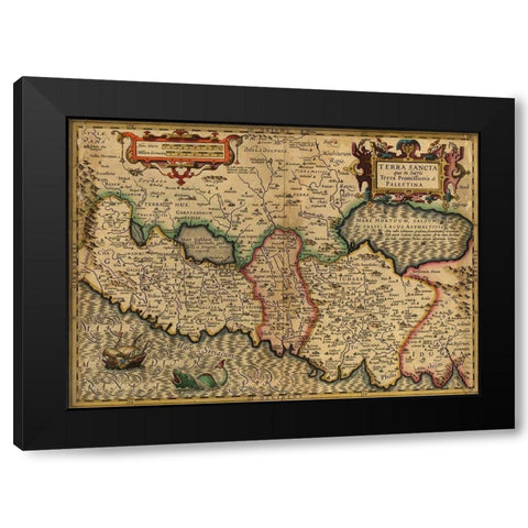 Palestine Holy Land 1782 Black Modern Wood Framed Art Print with Double Matting by Vintage Maps