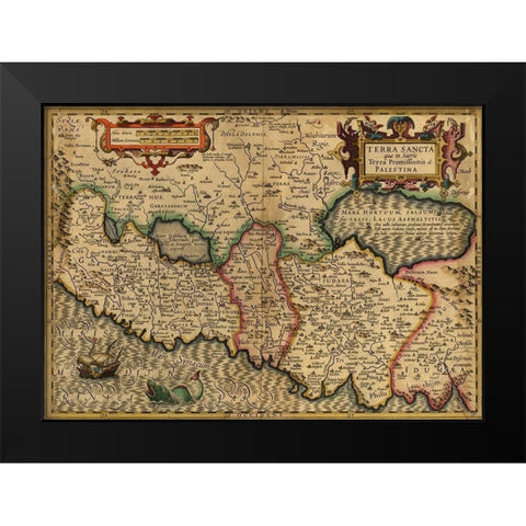 Palestine Holy Land 1782 Black Modern Wood Framed Art Print by Vintage Maps