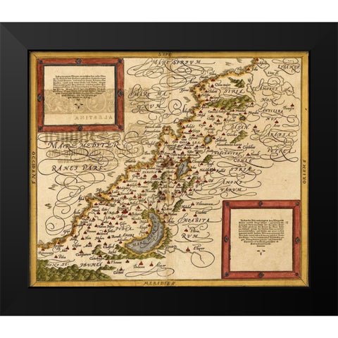 Holy Land and the Twelve Tribes Black Modern Wood Framed Art Print by Vintage Maps