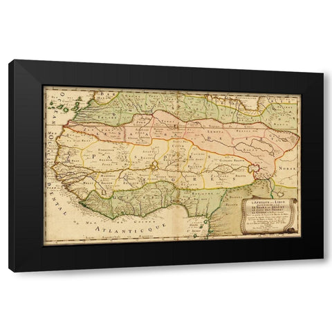 West Africa 1679 Black Modern Wood Framed Art Print with Double Matting by Vintage Maps