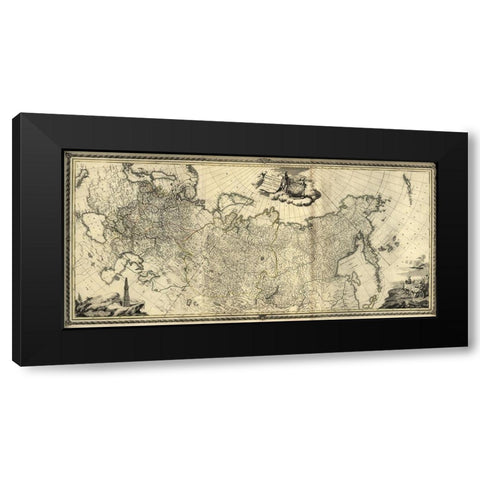 Imperial Russia 1776 Black Modern Wood Framed Art Print with Double Matting by Vintage Maps