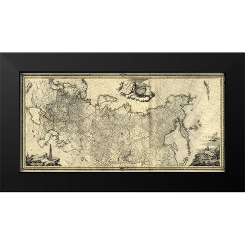 Imperial Russia 1776 Black Modern Wood Framed Art Print by Vintage Maps