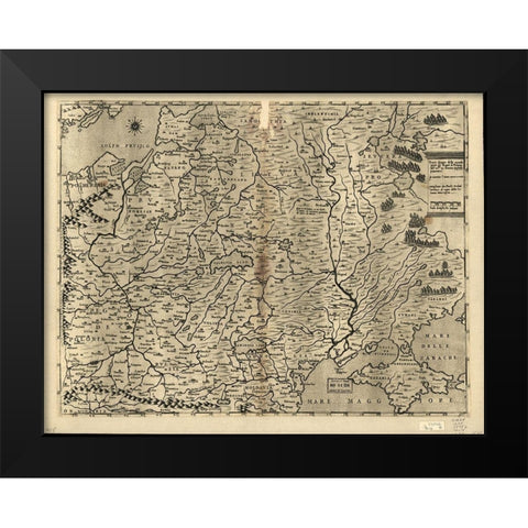 Poland 1568 Black Modern Wood Framed Art Print by Vintage Maps