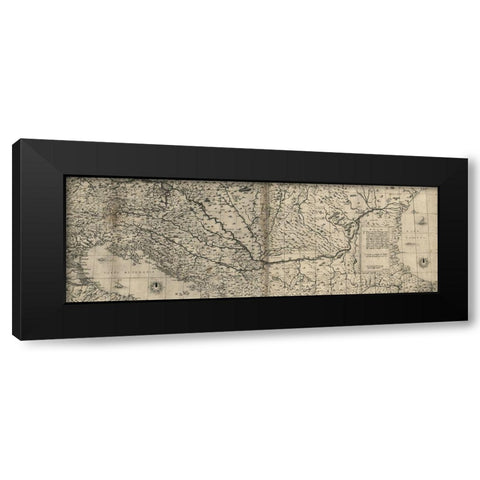 Venice to Constantinople 1568 Black Modern Wood Framed Art Print with Double Matting by Vintage Maps