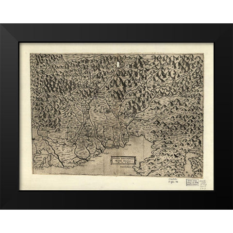 Fruili 1568 Black Modern Wood Framed Art Print by Vintage Maps