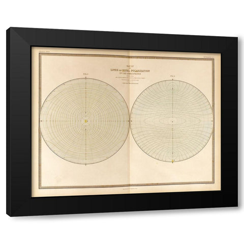 Polarization in the Atmosphere Black Modern Wood Framed Art Print with Double Matting by Vintage Maps