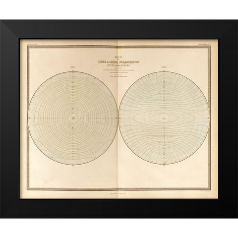 Polarization in the Atmosphere Black Modern Wood Framed Art Print by Vintage Maps