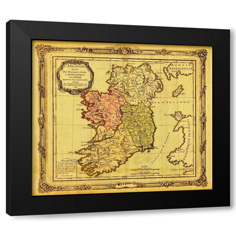 Ireland pictured in Ecclesiastical Divisions 1766 Black Modern Wood Framed Art Print with Double Matting by Vintage Maps