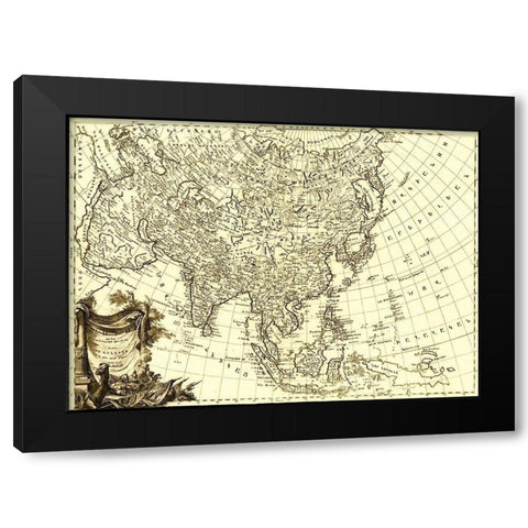 Asia 1787 Black Modern Wood Framed Art Print by Vintage Maps