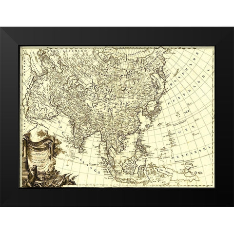 Asia 1787 Black Modern Wood Framed Art Print by Vintage Maps