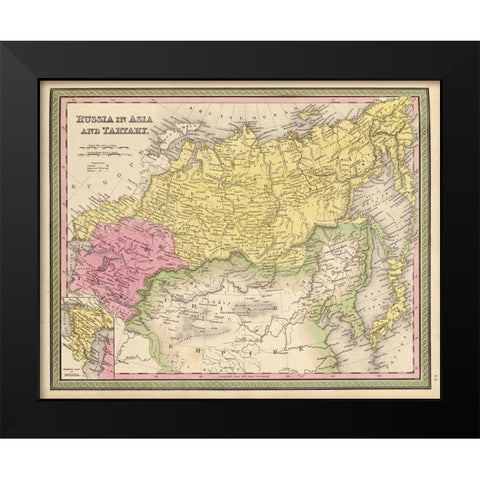 Russia in Asia and Tartary 1849 Black Modern Wood Framed Art Print by Vintage Maps