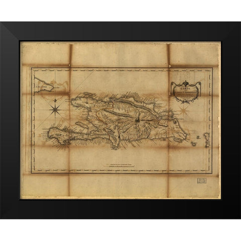 Santo Domingo 1796 Black Modern Wood Framed Art Print by Vintage Maps