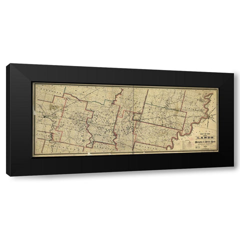 Memphis and Little Rock Railroad Company 1878 Black Modern Wood Framed Art Print with Double Matting by Vintage Maps
