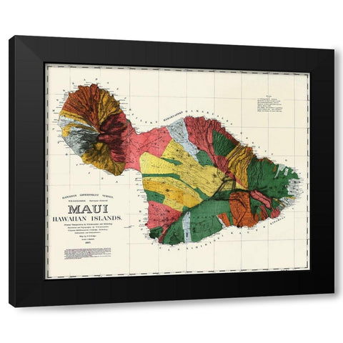 Maui Hawaiian islands Black Modern Wood Framed Art Print with Double Matting by Dodge, F S