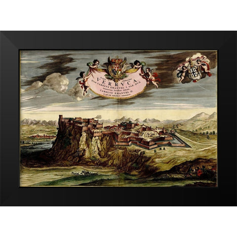 Turin or Torino and Its Envisons 1700 Black Modern Wood Framed Art Print by Beeck, Anna