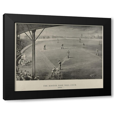 Boston Baseball Club 1888 Black Modern Wood Framed Art Print by Hastings, George H