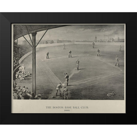 Boston Baseball Club 1888 Black Modern Wood Framed Art Print by Hastings, George H