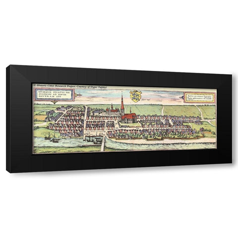 Schleswig Holstein Black Modern Wood Framed Art Print with Double Matting by Hogenberg, Braun