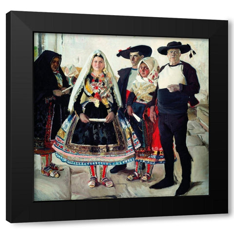 Typical Lagarterans Black Modern Wood Framed Art Print by Sorolla, Joaquin