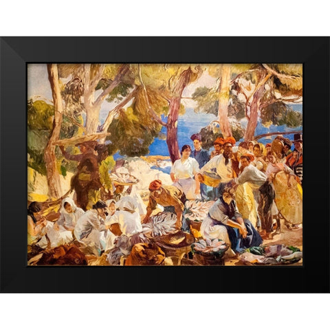 Catalonia Fish Black Modern Wood Framed Art Print by Sorolla, Joaquin
