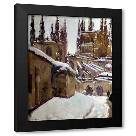 The Cathedral of Burgos Black Modern Wood Framed Art Print with Double Matting by Sorolla, Joaquin