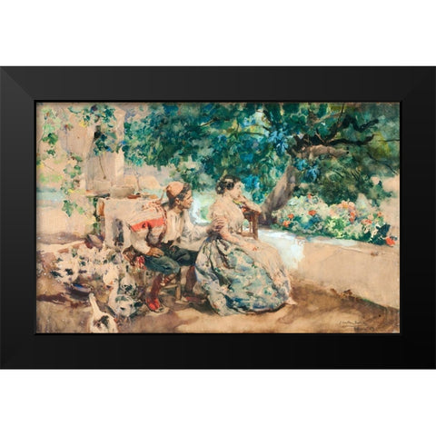 Summer cloud Black Modern Wood Framed Art Print by Sorolla, Joaquin