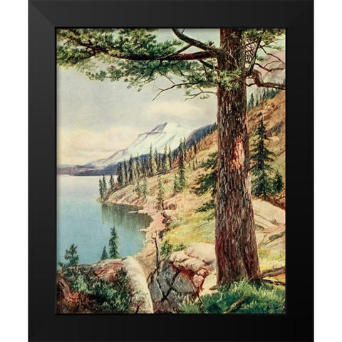 On the Shore of Lake Tahoe from On Sunset Highways 1921 Black Modern Wood Framed Art Print by Bagg, Henry