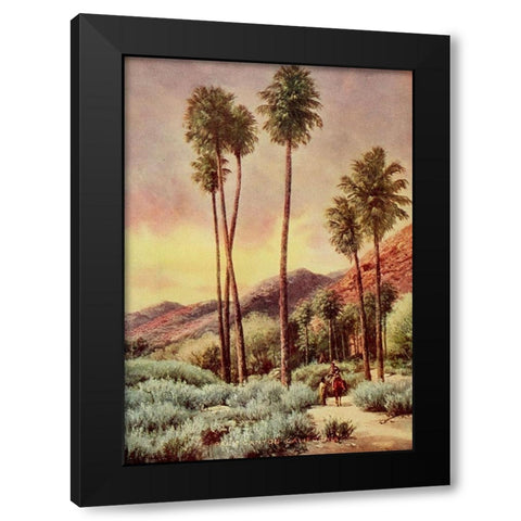 Palm Canyon-California from On Sunset Highways 1921 Black Modern Wood Framed Art Print with Double Matting by Bagg, Henry
