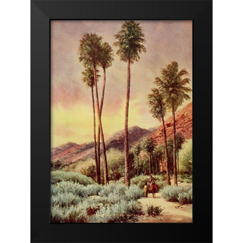 Palm Canyon-California from On Sunset Highways 1921 Black Modern Wood Framed Art Print by Bagg, Henry