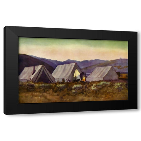 Evening camp from Rod Gun and Perch 1914 Black Modern Wood Framed Art Print with Double Matting by Blomfield, James