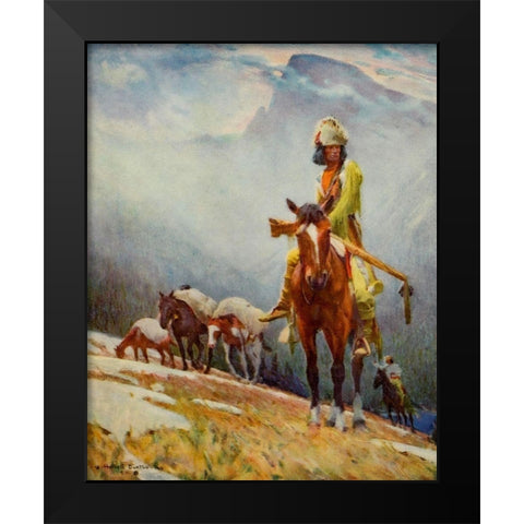 Breed Trapper from Scribners 56 1904 Black Modern Wood Framed Art Print by Dunton, William