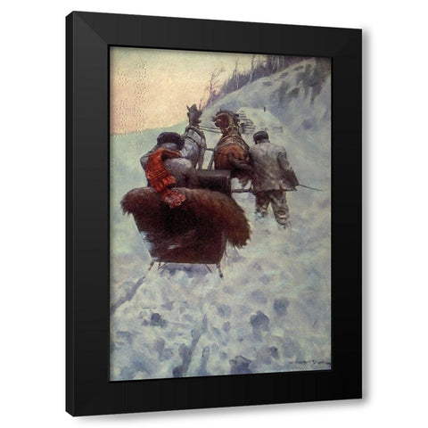In the Snow from Winston of the Prairie 1908 Black Modern Wood Framed Art Print with Double Matting by Dunton, William