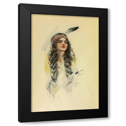 Minnehaha from The Song of Hiawatha 1906 Black Modern Wood Framed Art Print by Fisher, Harrison