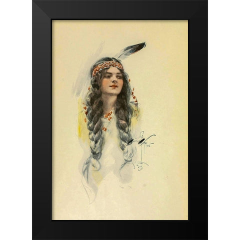 Minnehaha from The Song of Hiawatha 1906 Black Modern Wood Framed Art Print by Fisher, Harrison