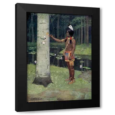 Each figure had a meaning from Story of Hiawatha 1910 Black Modern Wood Framed Art Print by Kirk, Maria