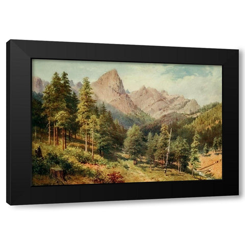 Castle Crag-Rattlesnake Canyon-California 1914 Black Modern Wood Framed Art Print with Double Matting by Palmer, Sutton